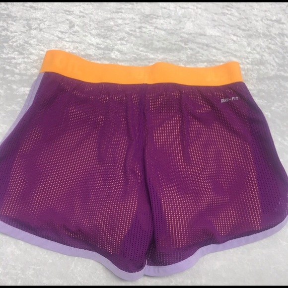 Nike Dri-Fit Ladies Orange and Purple Shorts - Picture 2 of 8